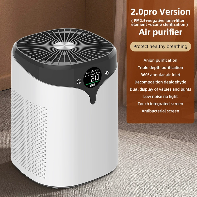 Negative Ion Air Purifier (K10) — PM2.5 Filter, Ionizer, Optional Ozone Sterilization