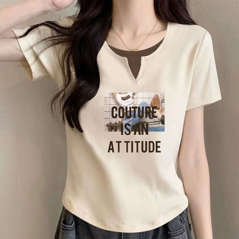 Pure Cotton Plus Size Fat mm Short-Sleeved T-Shirt for Women 2025 New Niche Design Slim Top Fashion Summer Trend Ins