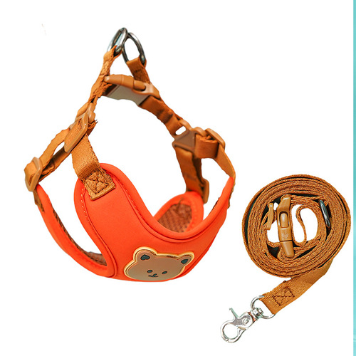 Cute bear harness can lead pet leash, small and medium-sized dogs go out, teddy bears are universal for cats