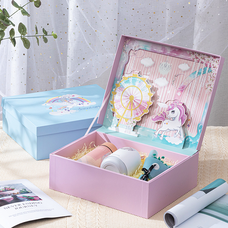 new pattern originality three-dimensional Gift box Valentine's Day Gift box birthday Packaging box Wedding celebration Gift box Flip Gift box