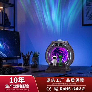 跨境卧室墙面氛围投影灯蓝牙音响离子球儿童动态星空投影小夜灯