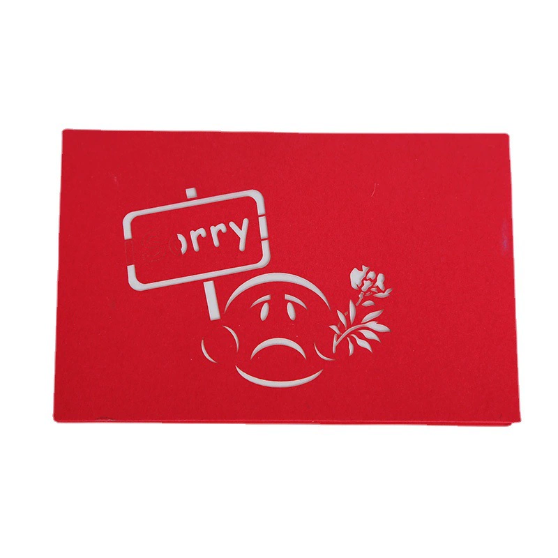 Factory supply 3D three -dimensional greeting card apology card i ' m so sorry sorry, cocoa Coco's apologies