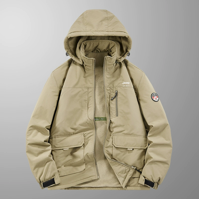 JEEP SPIRIT осень-зима плюс бархатная многокарманная хлопчатобумажная куртка мужское 2870