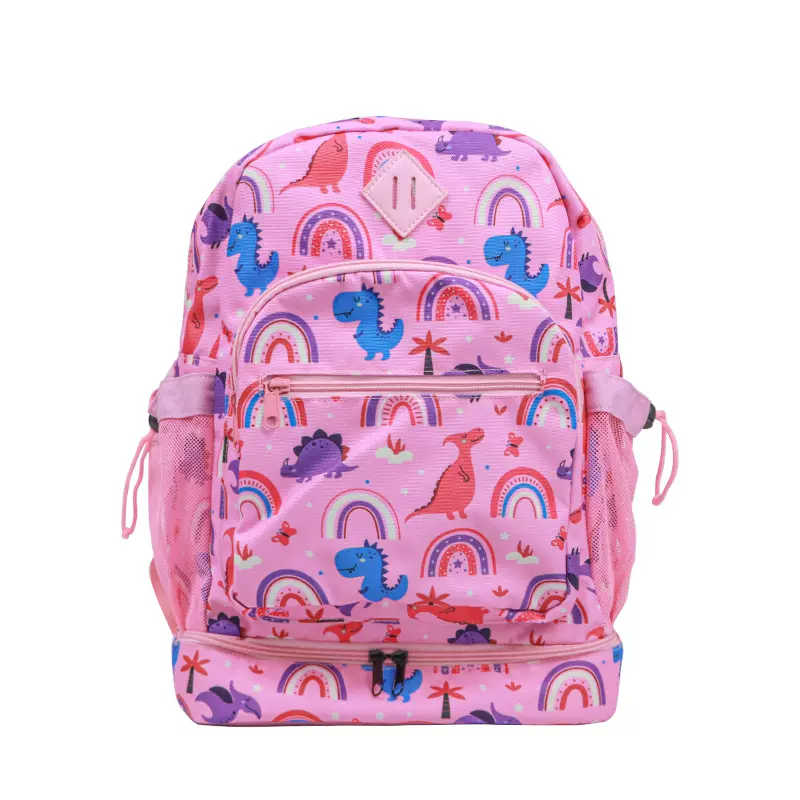 工厂定制潮流满版印花可爱少女小学生背包大容量书包耐用防水