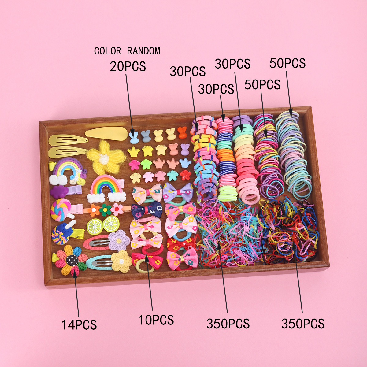 Joyas infantiles nuevas tarjetas de cabello princesa cabello cuerda de cabello bebé caja de regalo para niñas clip de borde coreano conjunto de joyería para el cabello