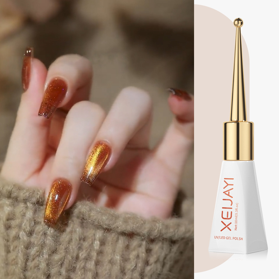 New Internet celebrity Amber universal Crystal cat eye Nail Polish glue caramel autumn and winter Japanese phototherapy glue for nail salon