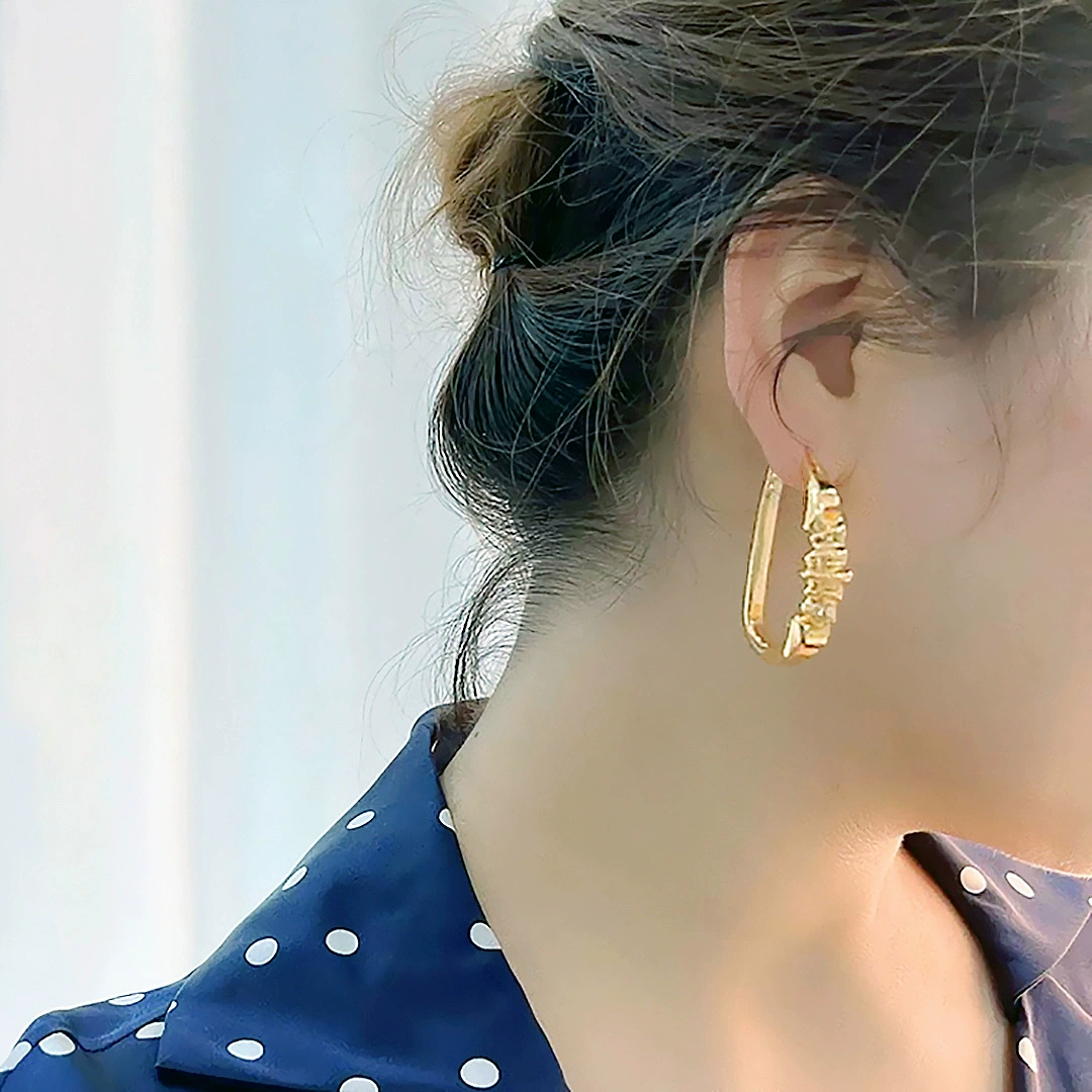 «(Cross-border trading), accessory, brass earrings, European style, simple and elegant design»