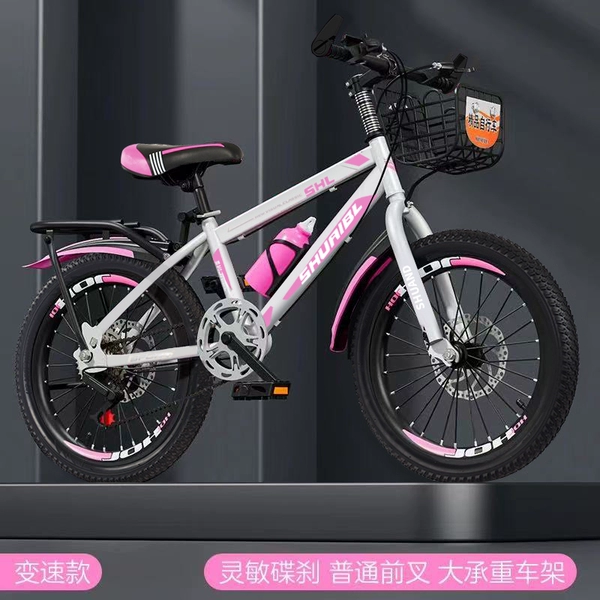 Fuchsia bike shifter (brake handle), basket disc brake