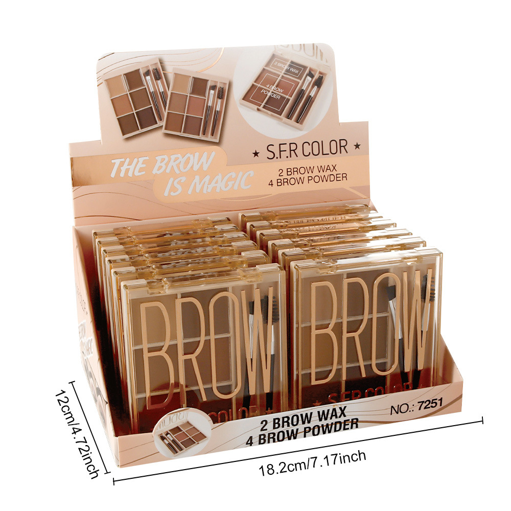 s.f.r color monopolio transfronterizo natural estereoscópico fácil de aplicar maquillaje impermeable sensación de niebla salvaje 6 color ceja crema de cejas