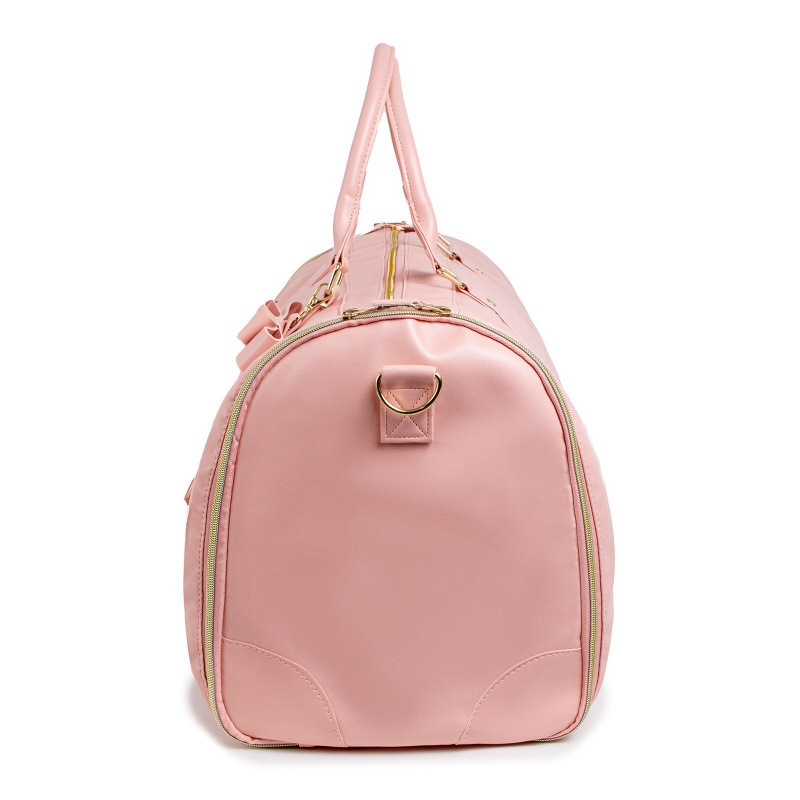 Bolsa de mano de damas de material pu en stock, fitness al aire libre, ropa de almacenamiento versátil, plegable.