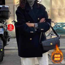 毛呢西装外套女2025新款秋冬爆款加厚小香风复古短款呢子大衣批发