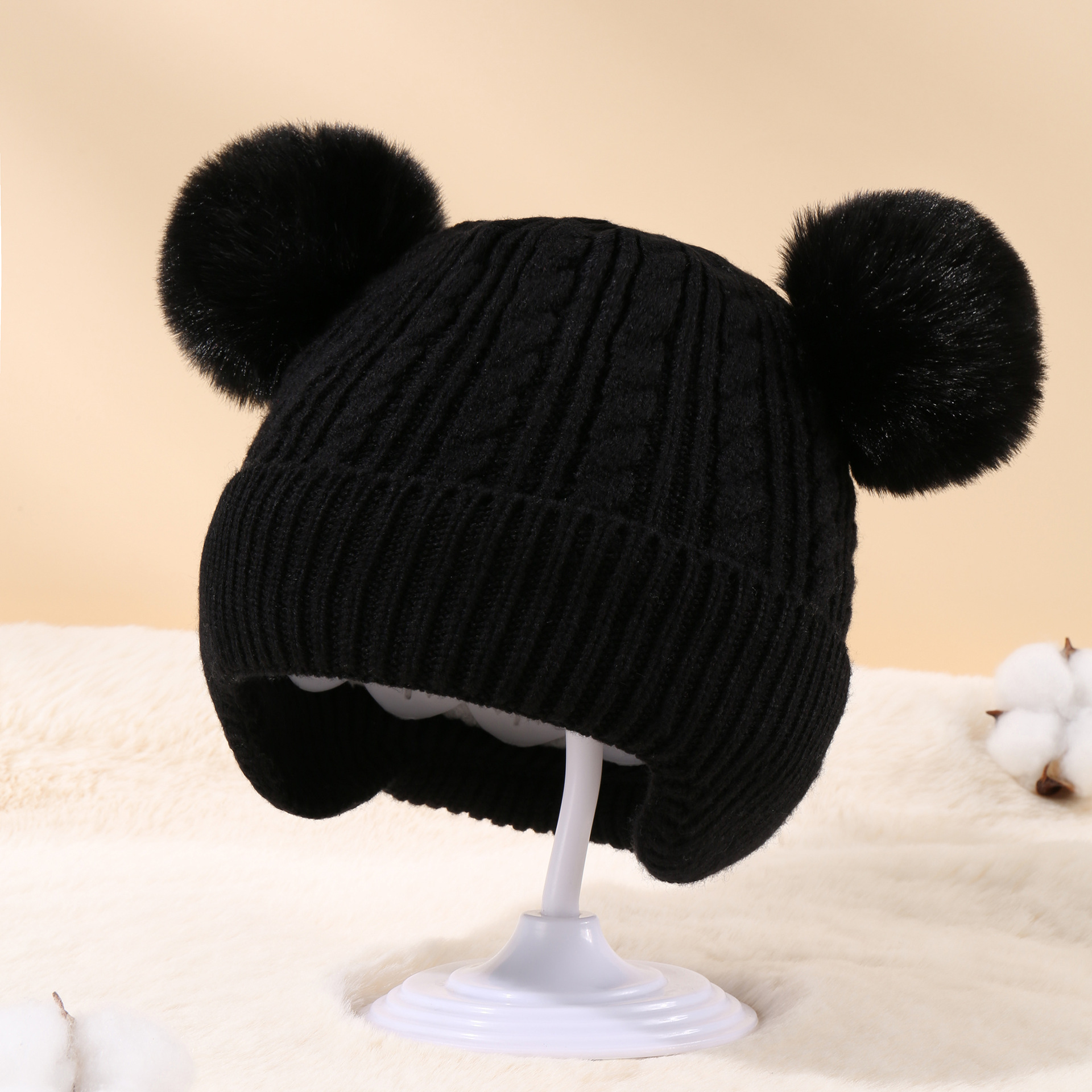 Children Unisex Fashion Solid Color Pom Poms Wool Cap display picture 2