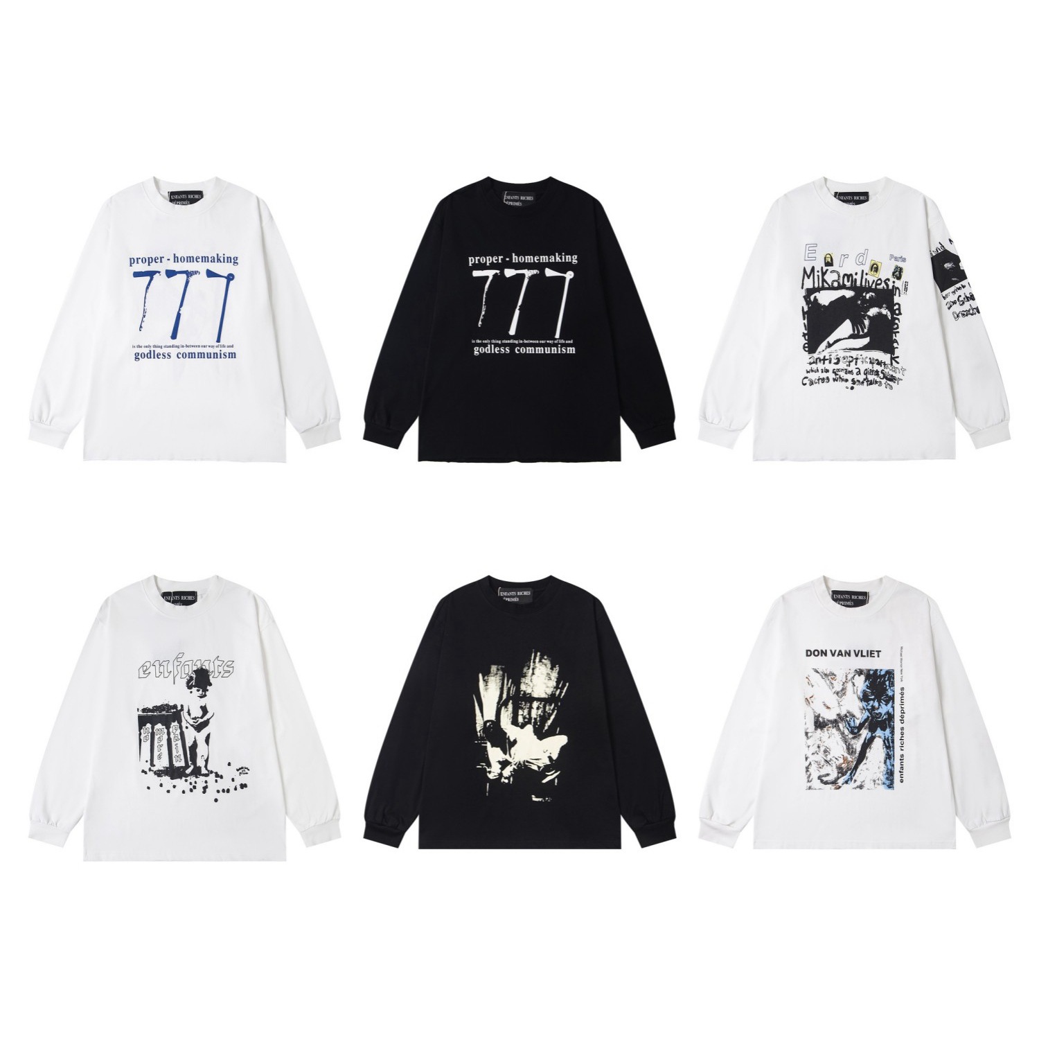 Long-Term Erd Anxiety, Wealthy Second-Generation Children with Depression, Retro Print, American Fashion, High Street Fashion, Casual, Unisex, Versatile, Long
