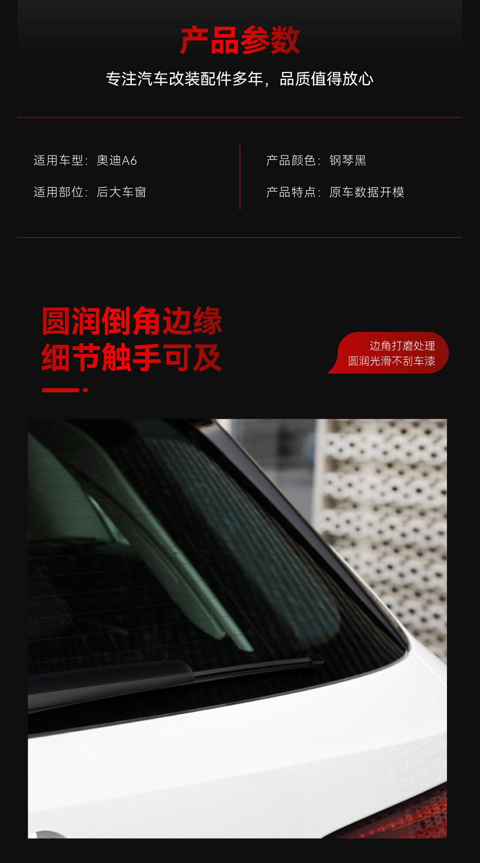 Suitable for 2012-2018 Audi A6 C7 Allroad Touring Edition Side Wing Spoiler Cross-Border Modification Parts