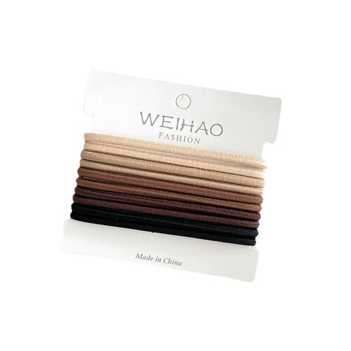 1 card, 10 new colors, basic color hair ties, high elasticity, 5 colors, girly heart-like rubber bands, Japanese and Korean hair ropes and hair accessories