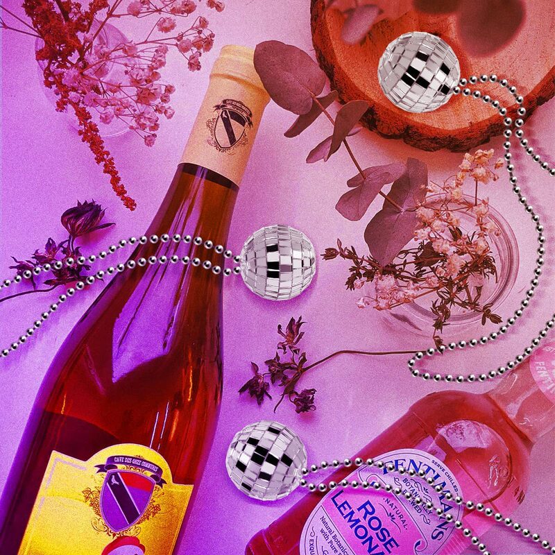 Disco Mirror Glass Ball Necklace Pendant