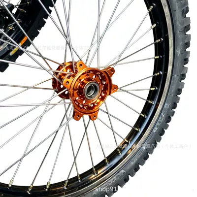 Motorcycle wheel hub 80/100-21 and rear 110/90-18 - wheel-hub-core-orange