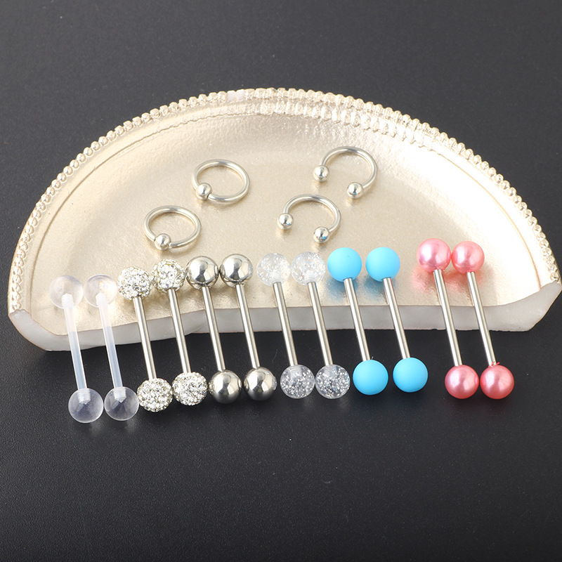 Rose Gold 16Pcs Stainless Steel Nipple Ring Set with Safety Lock Design Body Piercing Jewelry detail image 18
