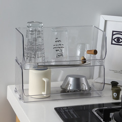 Desktop Cup Organizer Stackable Dorm Transparent Ins Style Plastic Shelf Makeup Book Storage Box