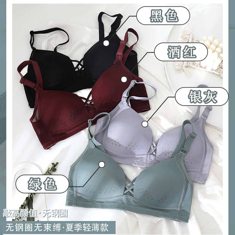 New Summer Thin Underwear for Women Without Rims, Big Breasts, Small Push-Up, Auxiliary Breast Adjustment, Large Size Fat Bra Manufacturer