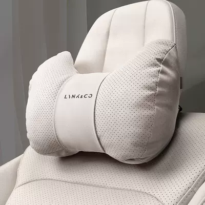 Interior Decoration Accessories, Headrest - lynk-co-car-logo-yacht-velvet-off-white-headrest-standard