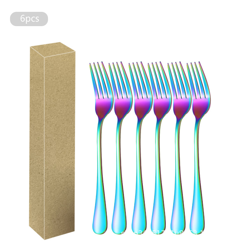 1010 Acero inoxidable 6 paquetes Cuchillo de mesa Cuchillo de carne Cuchara de comida occidental Cuchara Cuchara de postre Juego de vajilla de alta gama para hotel