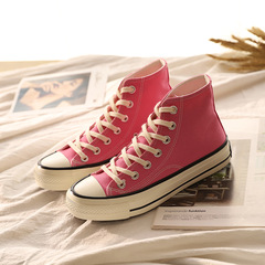 EVENSTAR Canvas Shoes Pink High Top Classic Retro Versatile Canvas Shoes MIS-19