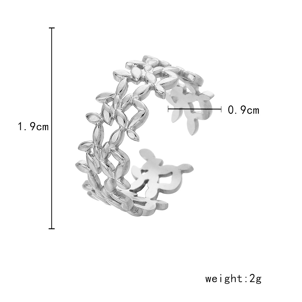6g Weight Open Ring Classification Adjustable Ring Size 1 Piece Quantity Daily Occasion Stainless Steel Material Star, Heart Shape Pattern Women'S Gender Plating Design Simple Style Style Simple Style Star Heart Shape Stainless Steel Plating Open Ring 1 Piece 37