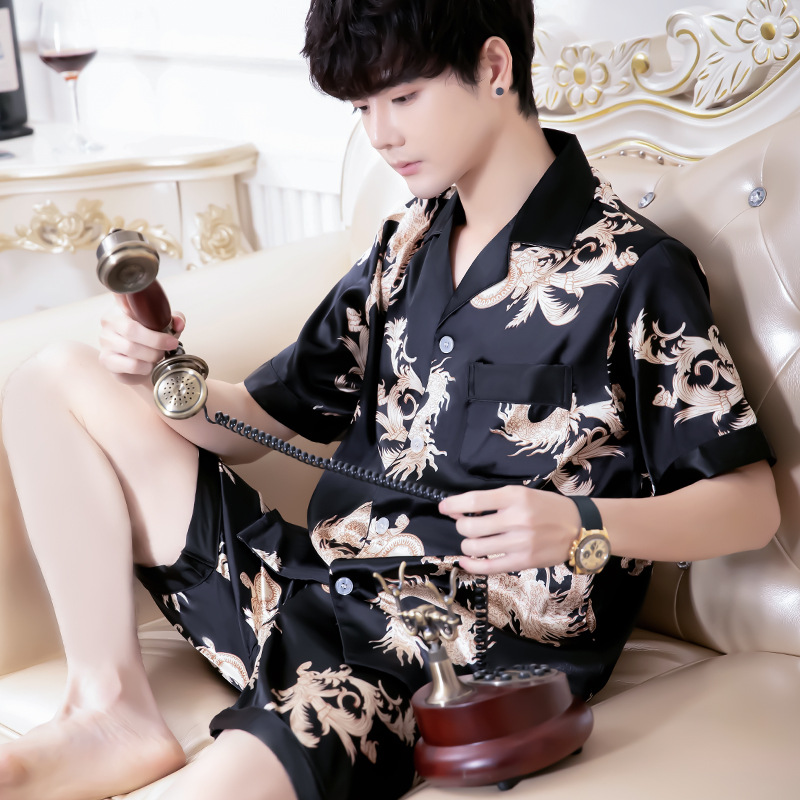 더블 짧은 드래곤 꽃 블랙