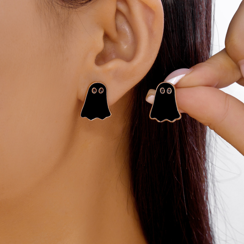 ヨーロッパとアメリカの新しいハロウィン立体血まみれのハートネックレスイヤリングセット多用途ゴーストハロウィンジュエリー女性卸売|undefined
