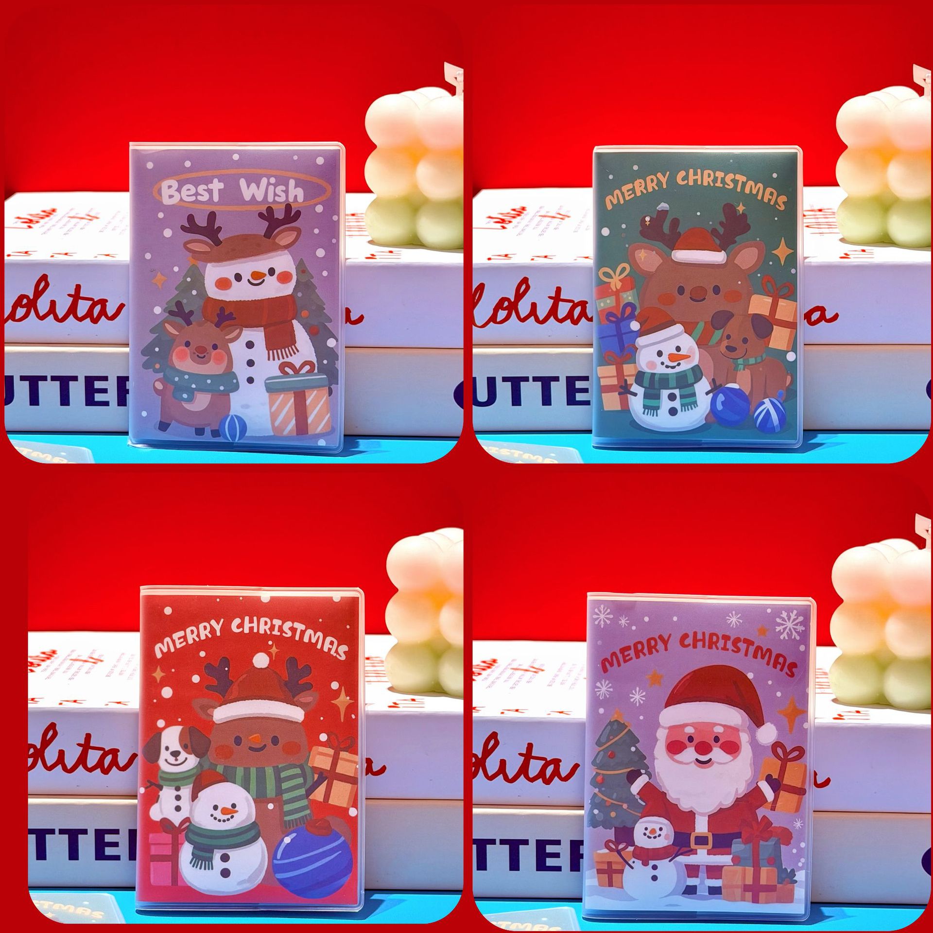 Cuaderno de goma de Navidad para estudiantes de primaria y secundaria regalos pequeños A7 cuaderno creativo para niños actividades de Navidad premios