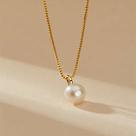 s925纯银小粒珍珠项链秋冬轻奢小众天然淡水珍珠毛衣链不掉色