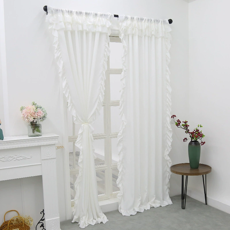 Шторы Sky Velvet — прозрачный белый, кружевная кромка, готовые панели (100×130,100×200,140×260)