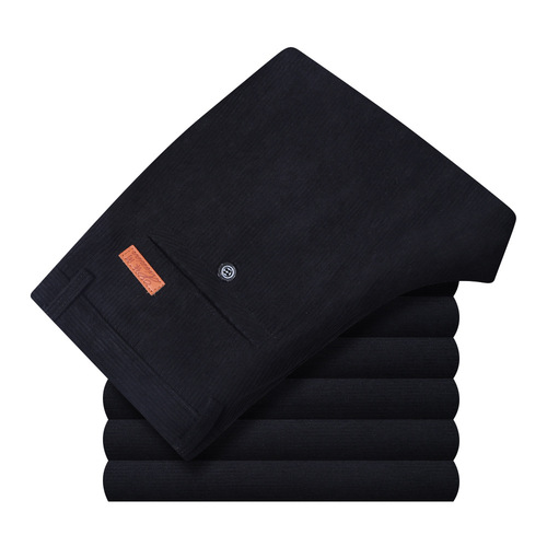Autumn/Winter Snow Nylon Trousers for Men - Fall Father Pants, Mid-Age Leisure Trousers, Straight Leg, Loose Fit, High Waist Corduroy Trousers