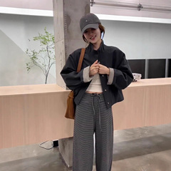 韩版立领夹克外套女2025秋新款百搭宽松显瘦时尚设计感小个子上衣