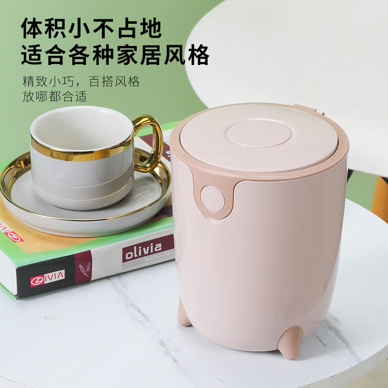 蓋付きプラスチック卓上ゴミ箱、プッシュオープン蓋、家庭用防水ゴミ箱、蓋付き紙バスケット、雑貨収納|undefined