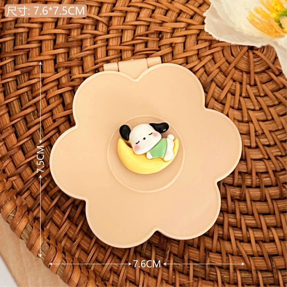 Nuevo espejo de maquillaje de mano de dibujos animados lindo mascota estilo ins estudiante de alto aspecto lindo mango espejo de mano espejo pequeño