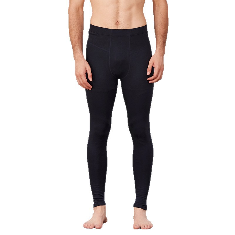 Quần legging len nguyên chất mỏng Hengyuanxiang ôm sát, giữ ấm mùa thu đông — Màu xanh hải quân nam