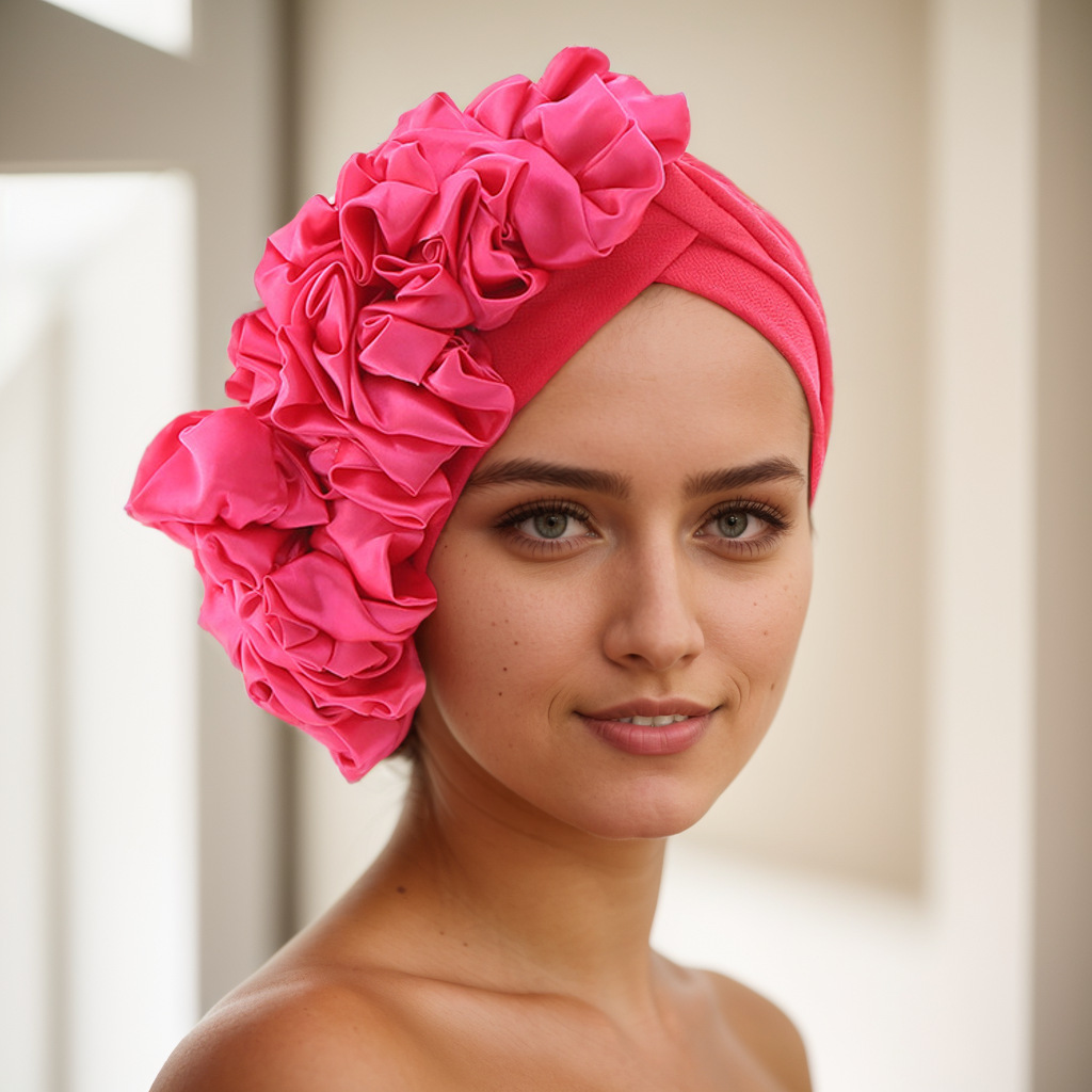 Muslimischer Hut, großer Hut mit Blumenmuster an der Seite, afrikanischer Hut, indischer Hut, muslimischer Hut_voghion.com