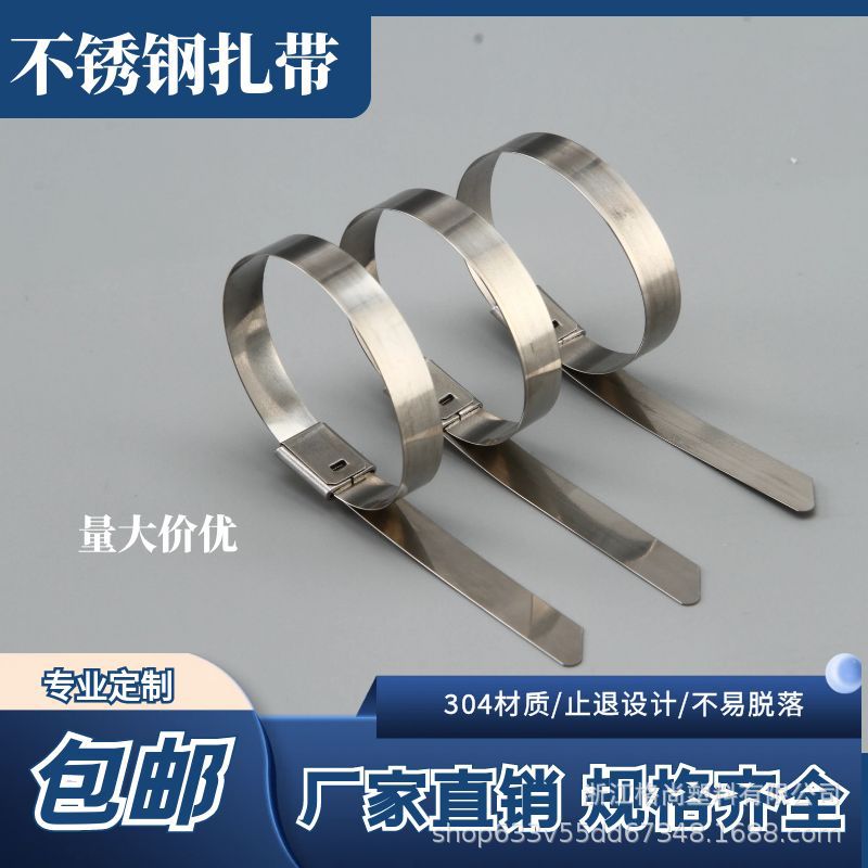 304201316自锁式不锈钢扎带厂家船用设备固定捆扎带金属扎带钢带