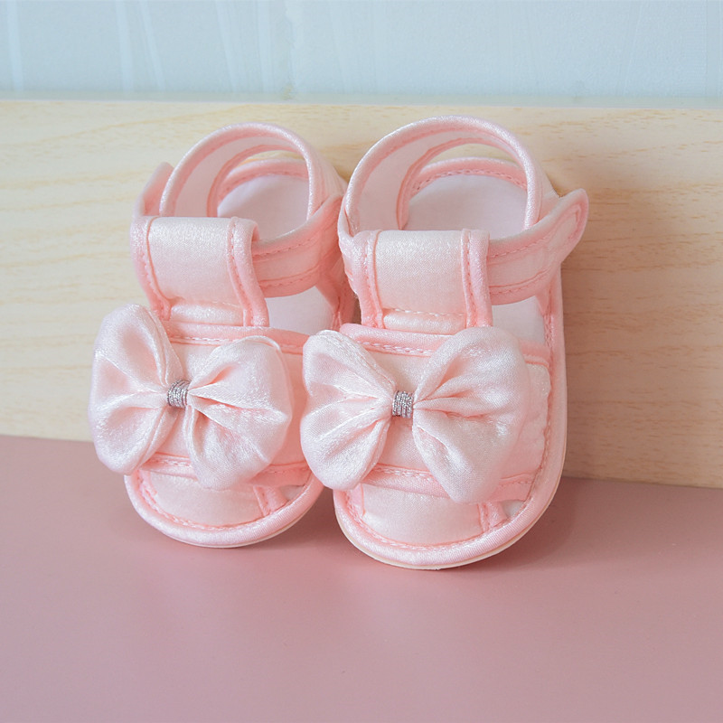 女宝宝凉鞋0-1岁夏季男婴儿鞋防滑软底胶底透气可爱棉布 一件代发