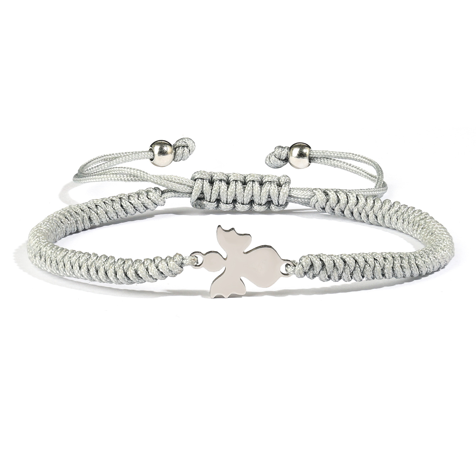 회색 꼬임 천사 팔찌