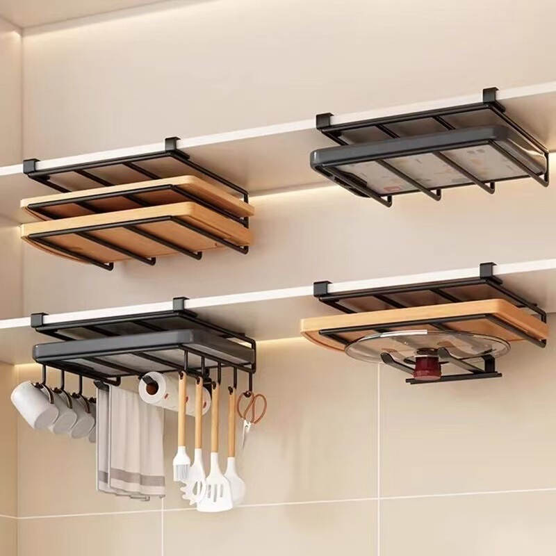 Hanging Cutting Board Rack, Thickened Wall Cabinet, Elevated Kitchen Storage Rack, Under-Cabinet Pot Lid Rack, Chopping Board Placement Rack Hanging Cutting Board Rack, Thickened Wall Cabinet, Elevated Kitchen Storage Rack, Under-Cabinet Pot Lid Rack, Chopping Board Placement Rack
