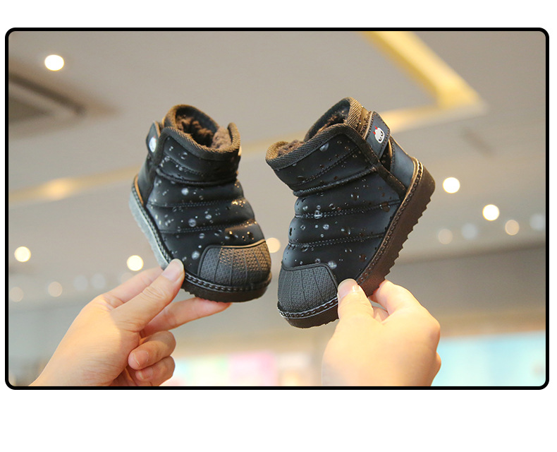 Children's snow boots 2023 winter waterproof plush and thick insulation for men and women's boots Soft soled children's_voghion.com