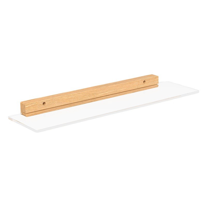 Estante de pared acrílico de madera maciza simple moderno, dormitorio, sala de estar, porche, partición de acabado, estante de almacenamiento de cosméticos