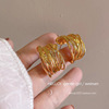 10#Gold metal winding c-shaped earrings