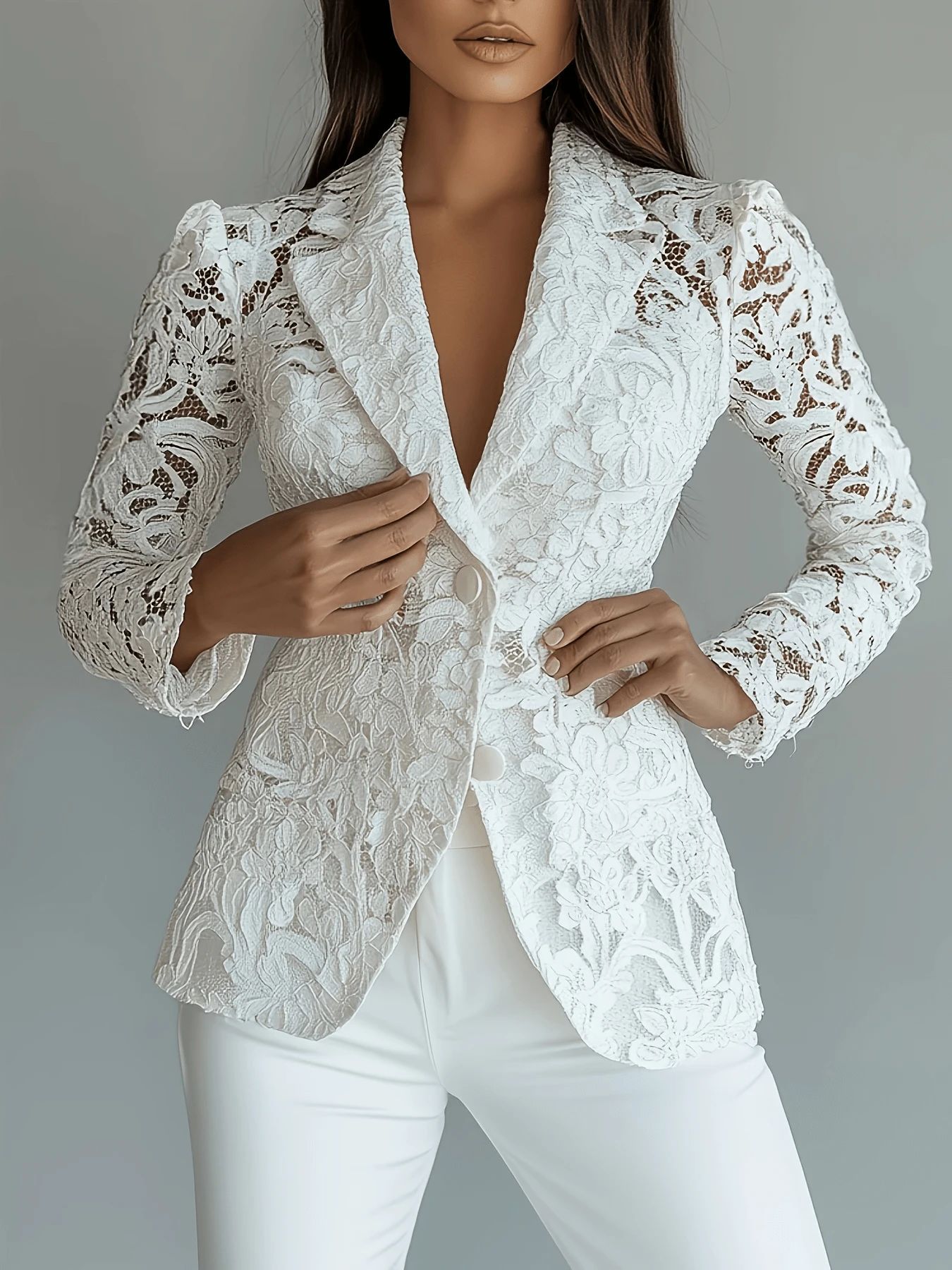 Blazer Élegant Pour Femme Coupe Slim Avec Détails Patchwork Et Découpes_voghion.com