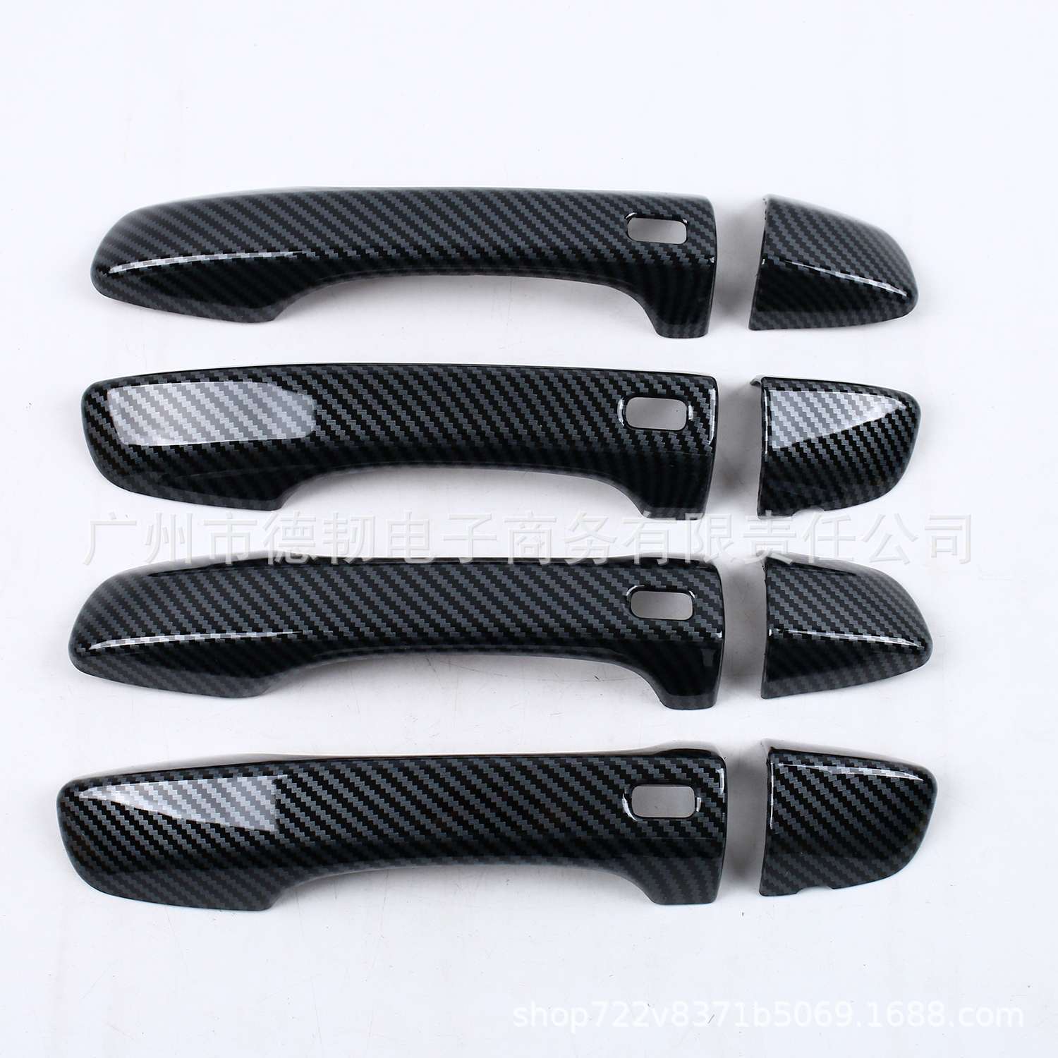 Suitable for 19-22 Models of Vw Jetta Mk7, Glossy Black Handle Stickers, Jetta Carbon Fiber Door Handle Cover Decoration
