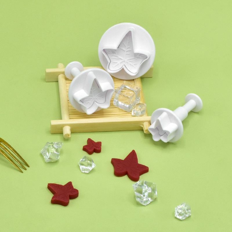 Molde para galletas con forma de hoja de arce, juego de moldes creativos para pasteles de simulación, molde DIY de plástico ecológico