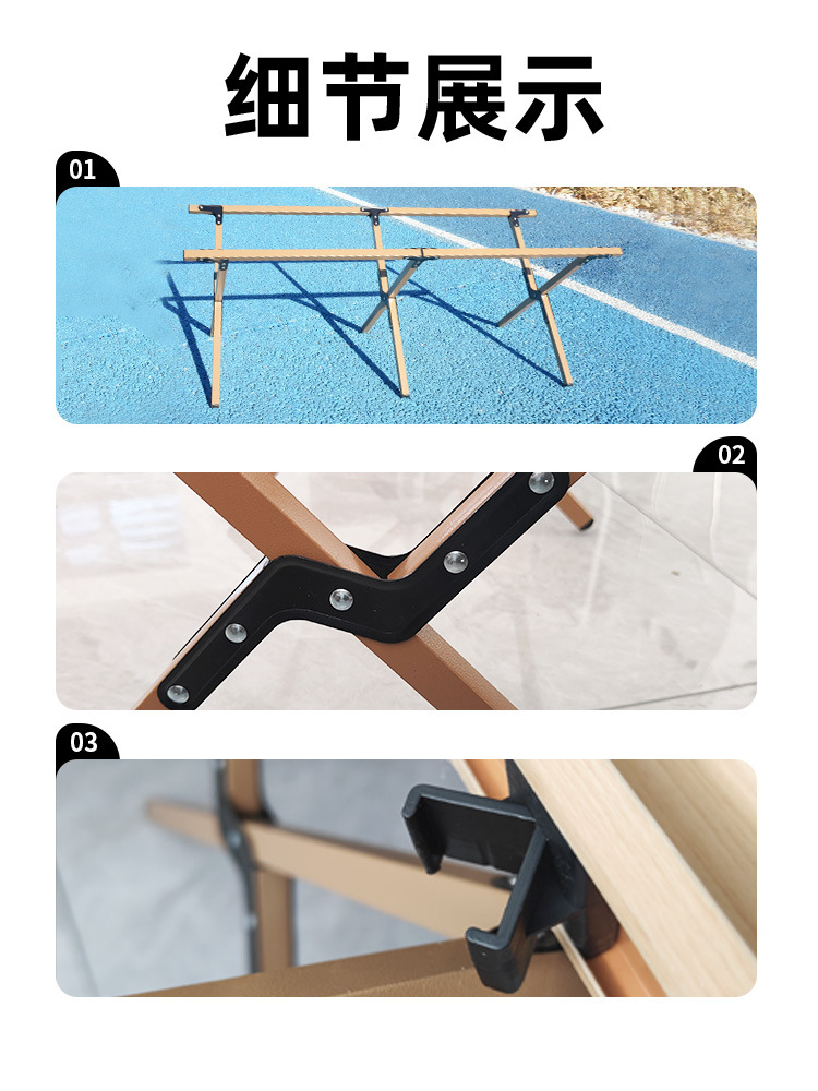 Mesa plegable al aire libre mesa de rollo de huevo de aleación de aluminio mesa y silla de camping portátil puesto mesa de picnic silla al por mayor